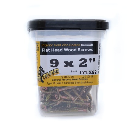 Big Timber #9 X 2 In. Star Drive Flat Head Gold Wood Screw (117-Pack) 1YTX92